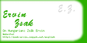 ervin zsak business card